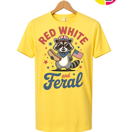 Red White And Feral Retro Tee