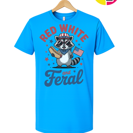Red White And Feral Retro Tee
