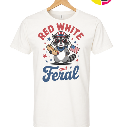 Red White And Feral Retro Tee