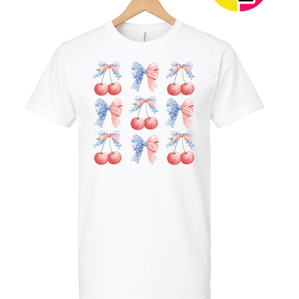 Red White & Blue Cherries Tee