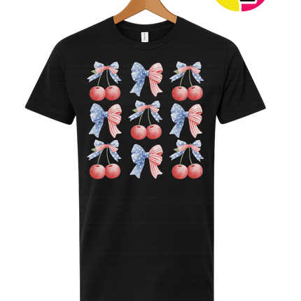Red White & Blue Cherries Tee