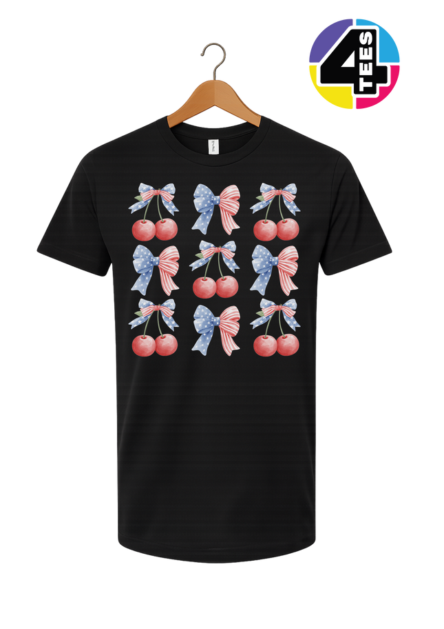 Red White & Blue Cherries Tee