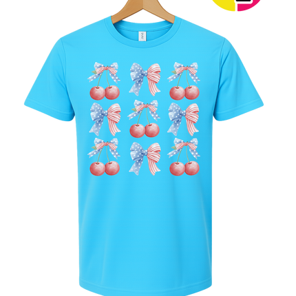 Red White & Blue Cherries Tee