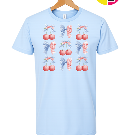Red White & Blue Cherries Tee