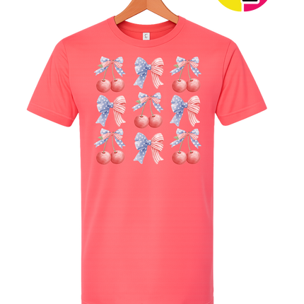 Red White & Blue Cherries Tee
