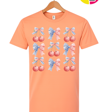 Red White & Blue Cherries Tee