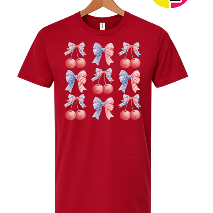 Red White & Blue Cherries Tee