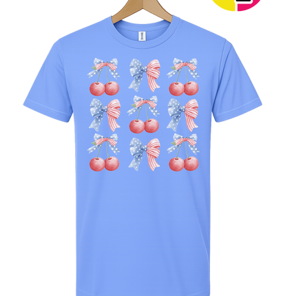 Red White & Blue Cherries Tee
