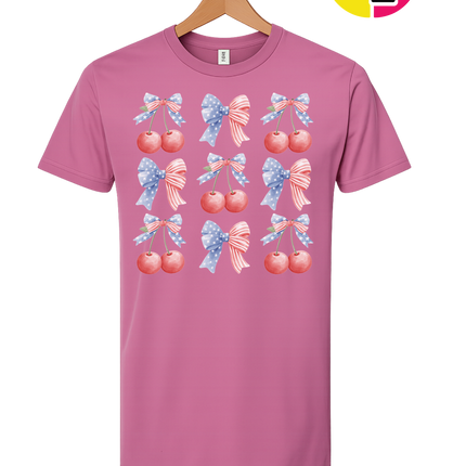 Red White & Blue Cherries Tee