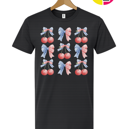 Red White & Blue Cherries Tee