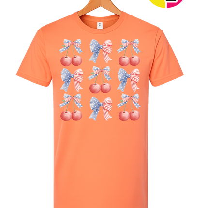 Red White & Blue Cherries Tee