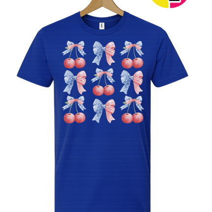 Red White & Blue Cherries Tee