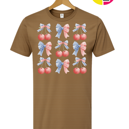 Red White & Blue Cherries Tee
