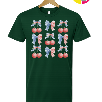 Red White & Blue Cherries Tee