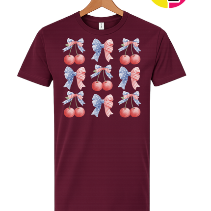 Red White & Blue Cherries Tee