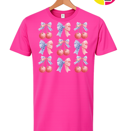 Red White & Blue Cherries Tee