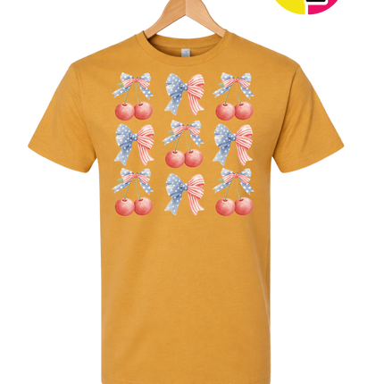 Red White & Blue Cherries Tee