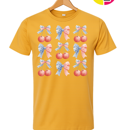 Red White & Blue Cherries Tee