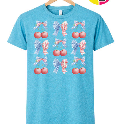 Red White & Blue Cherries Tee
