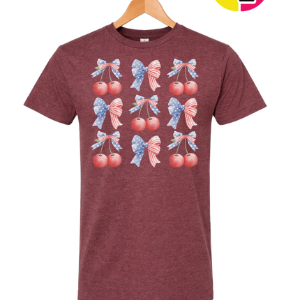 Red White & Blue Cherries Tee