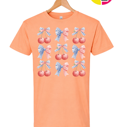 Red White & Blue Cherries Tee