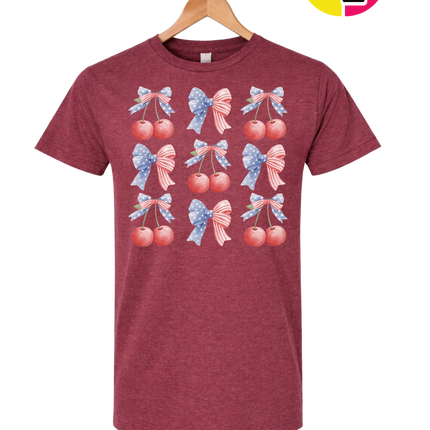 Red White & Blue Cherries Tee