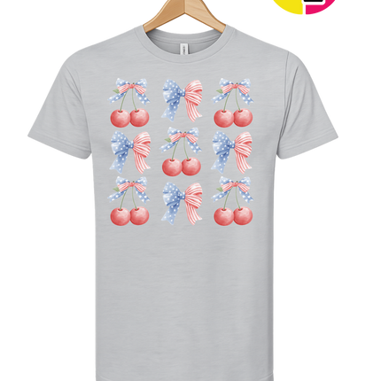 Red White & Blue Cherries Tee