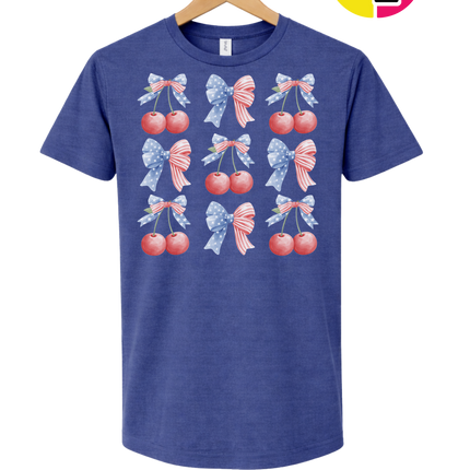 Red White & Blue Cherries Tee