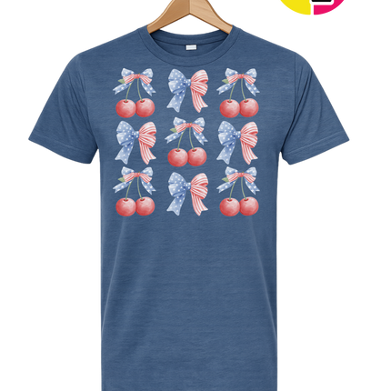 Red White & Blue Cherries Tee