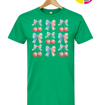 Red White & Blue Cherries Tee