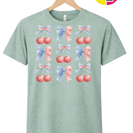 Red White & Blue Cherries Tee