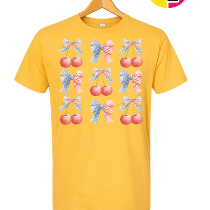 Red White & Blue Cherries Tee