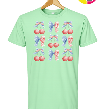 Red White & Blue Cherries Tee