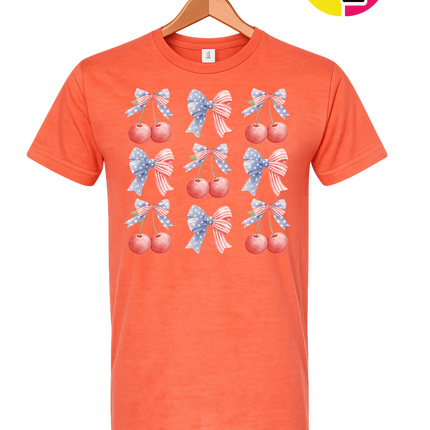 Red White & Blue Cherries Tee