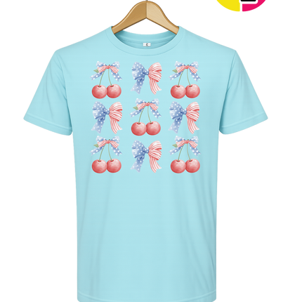 Red White & Blue Cherries Tee