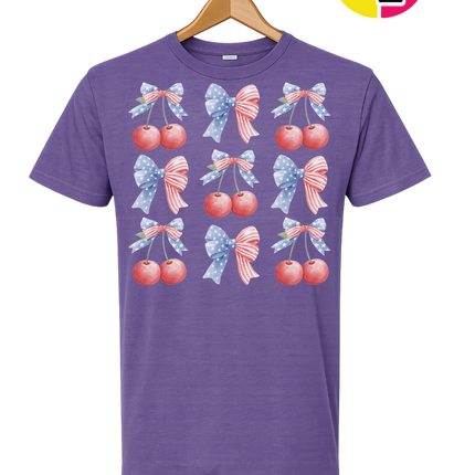 Red White & Blue Cherries Tee