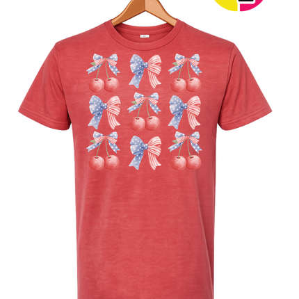 Red White & Blue Cherries Tee