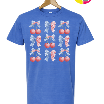 Red White & Blue Cherries Tee
