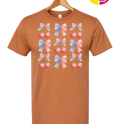 Red White & Blue Cherries Tee