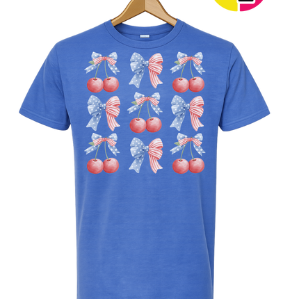 Red White & Blue Cherries Tee