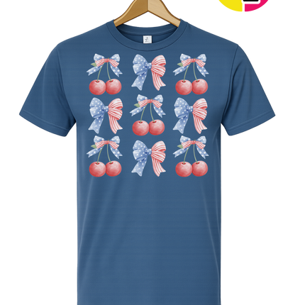 Red White & Blue Cherries Tee