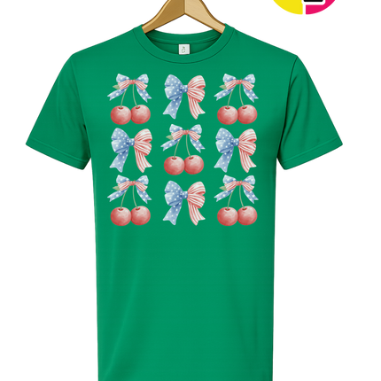 Red White & Blue Cherries Tee