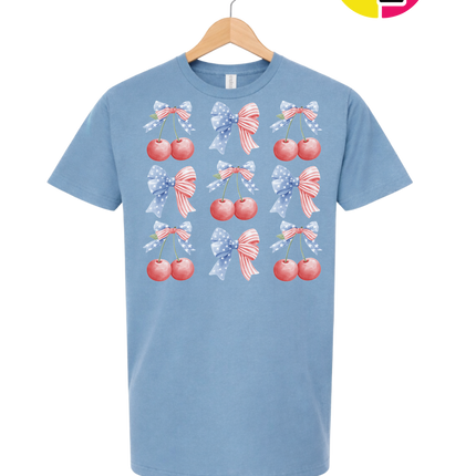 Red White & Blue Cherries Tee