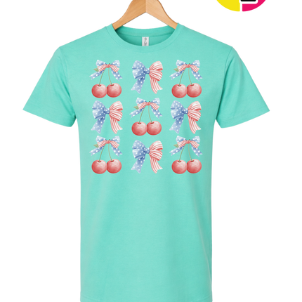 Red White & Blue Cherries Tee
