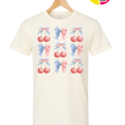 Red White & Blue Cherries Tee