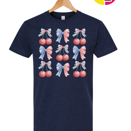 Red White & Blue Cherries Tee