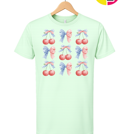Red White & Blue Cherries Tee