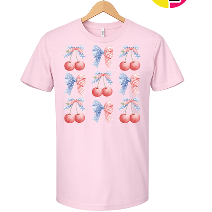 Red White & Blue Cherries Tee