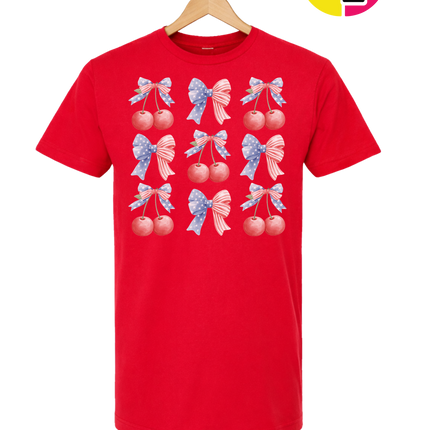 Red White & Blue Cherries Tee