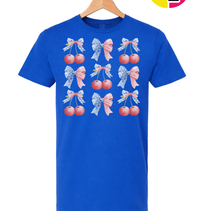 Red White & Blue Cherries Tee